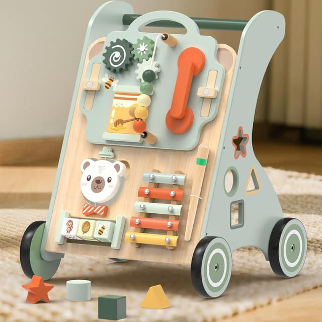 Thumbnail 1 de WOODMAM Wooden Baby Walker 10-in-1