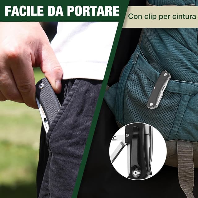 Detalle 2 de Mossy Oak Coltello multiuso 10 in 1 Mossy Oak, inox con manico in G10