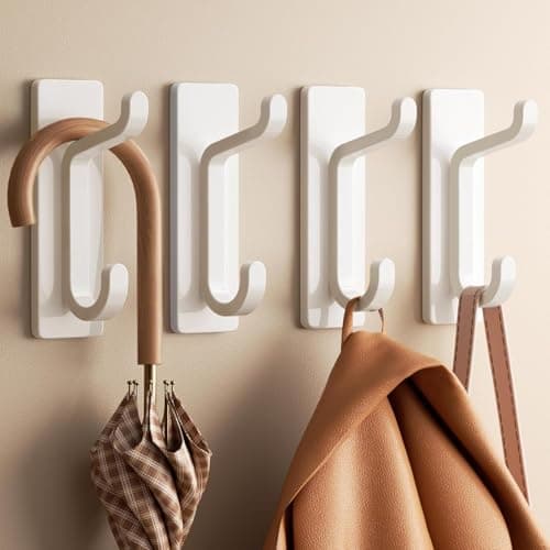 Detalle de pickpiff Ganchos Adhesivos para Pared resistentes hasta 6 kg (sin taladrar), blanco, 4 piezas