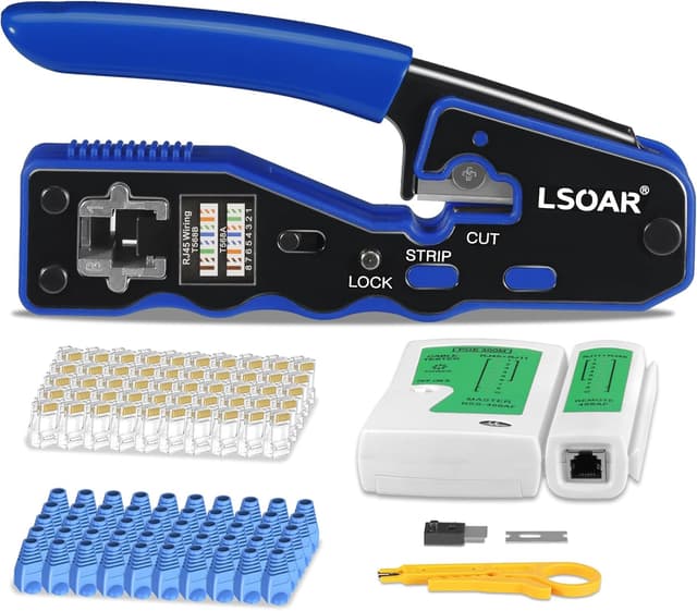 Imagen de Lsoar RJ45 Crimp Tool Kit 50 connectors en OfertitasTOP