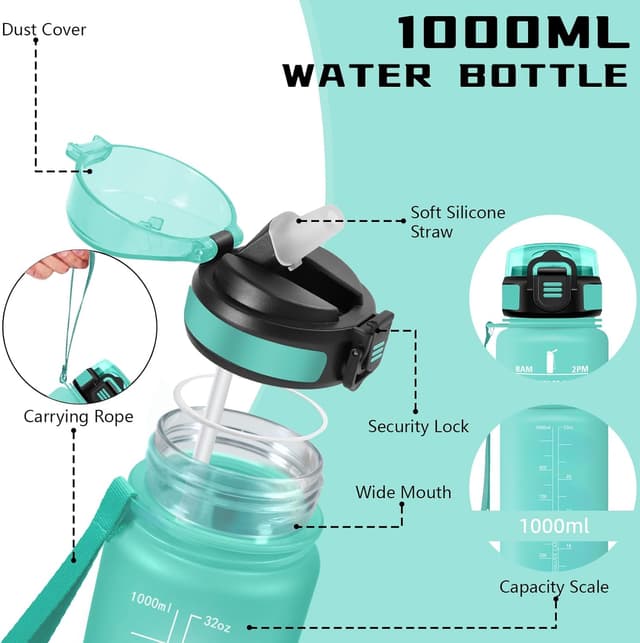 Detalle de Borraccia 1 litro con cannuccia