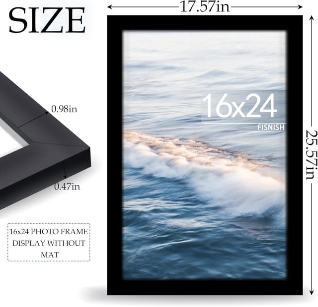 Thumbnail 2 de Fisnish 16x24 Picture Frame, Classic Black