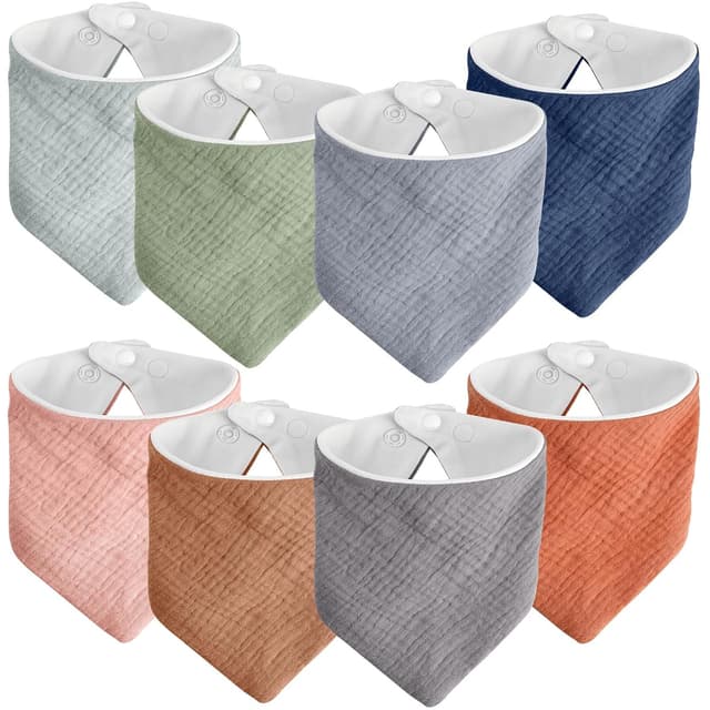 Detalle de Faburo Lätzchen Baby 8er Set Musselin