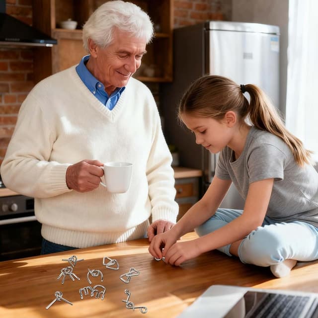 Thumbnail 6 de Set de casse-têtes en métal 24 pièces (puzzles métalliques IQ) pour adultes et enfants