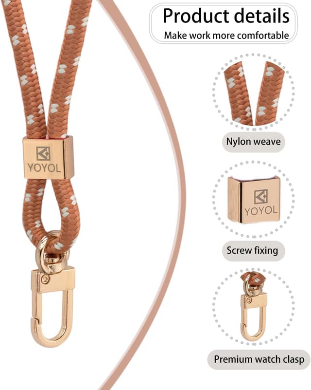 Detalle de YOYOL Schlüsselanhänger mit Schlüsselband für Schlüssel, Ausweise, Handy und Geldbörse