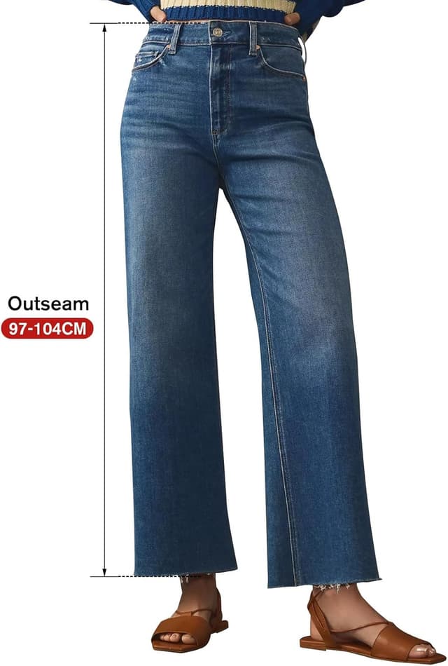 Detalle 2 de KUNMI Wide Straight High‑Waist Jeans for Women