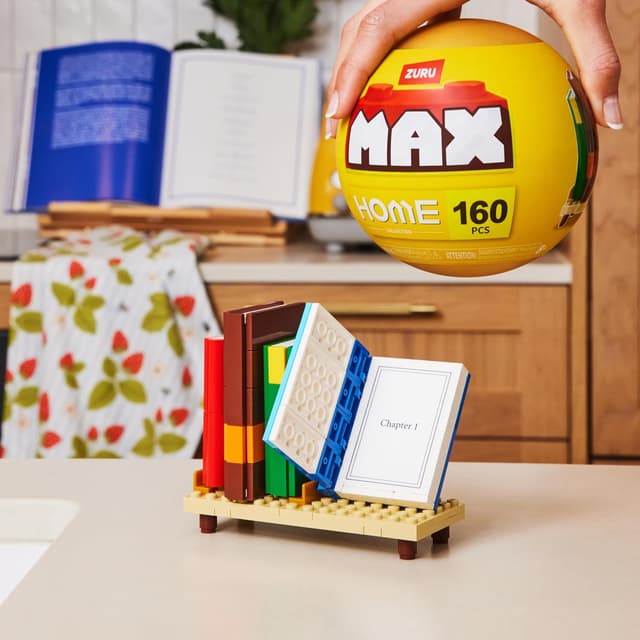Detalle de Max Build More Premium Home Collection con confezione da 4 (ZURU) — tostapane, leggio, macchina da caffè e lampada, fino a 601 pezzi