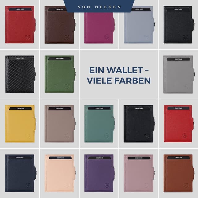 Thumbnail 6 de VON HEESEN Slim Wallet Rot Saffiano – RFID-geschütztes Slim-Format