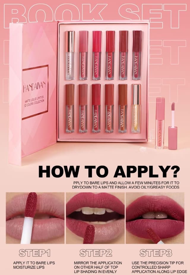 Thumbnail 5 de 12PCS Lipgloss-Set Glänzend matt Lippen Glow Öl 💄