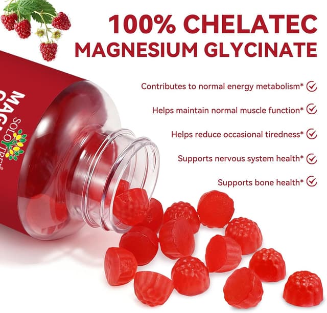 Detalle de Magnesiumglycinat-Gummibärchen 600 mg für Schlaf