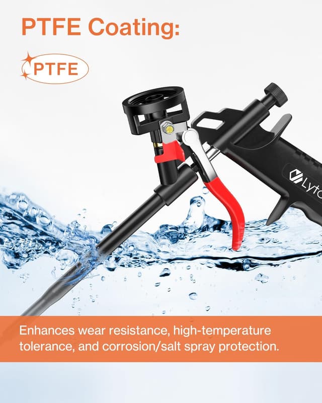 Detalle de Lytool 2 pezzi pistola per schiuma poliuretanica (PU) autopulente con teflon