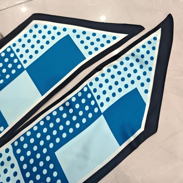 Detalle de GIMIRO Satin Seidenschal (148 x 13,5 cm) – doppellagig als Krawatte, Schal oder Kopftuch