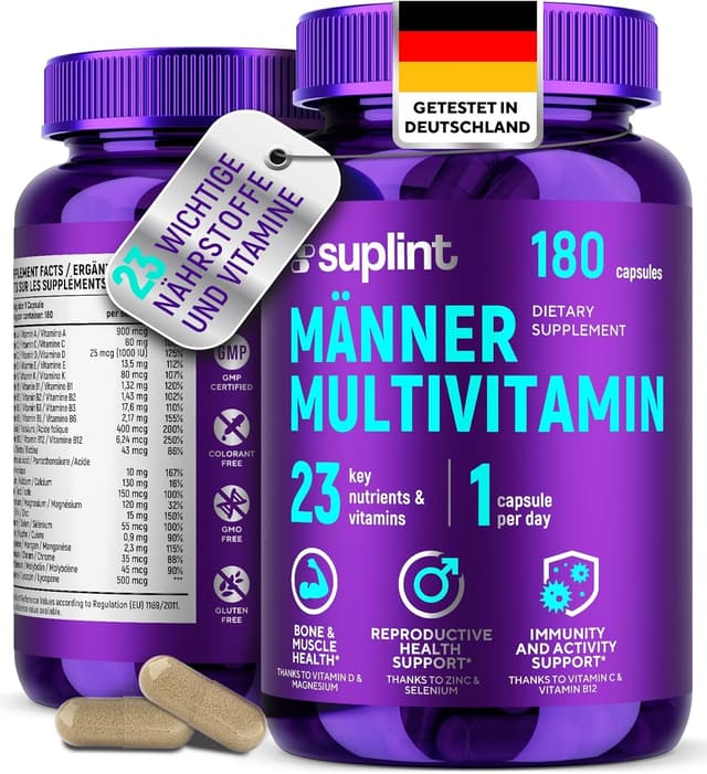 Detalle de SUPLINT Multivitamin Männer A‑Z Kapseln 180