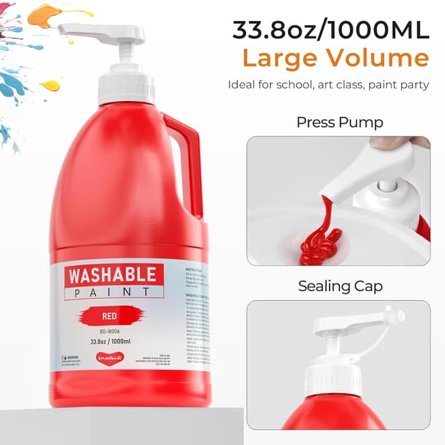 Thumbnail 1 de Smallbudi 15 Colors Washable Tempera Paint 1000ml 🎨