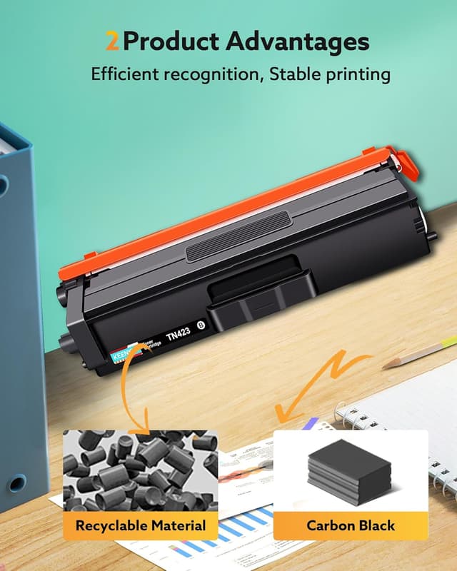 Detalle de KEENKLE TN-423 kompatibler Toner (TN423BK/C/M/Y, mit Chip) im 4er-Pack für Brother