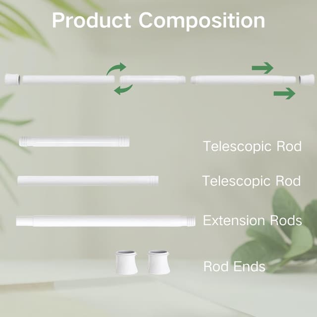 Thumbnail 4 de Extendable Curtain Pole Telescopic 69–90 cm 🚪