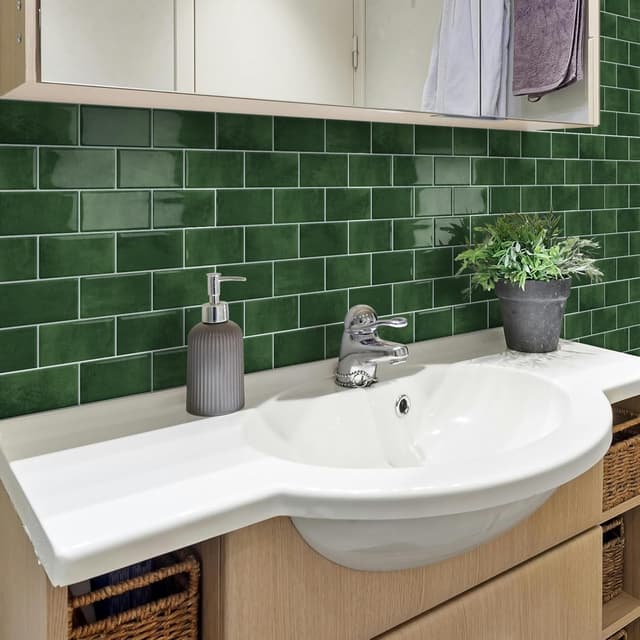 Detalle 2 de Tiwoos 10 Azulejos Adhesivos Ladrillo 3D 30.5x30.5 cm