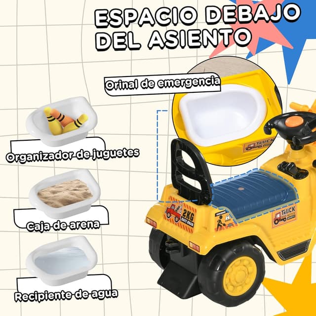 Thumbnail 3 de HOMCOM Tractor correpasillos Excavadora 83x27x39 cm