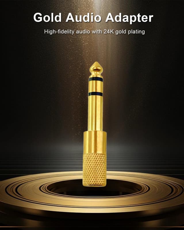 Detalle de SPTSSWET 6.35mm to 3.5mm Headphone Jack Adapter (Gold-Plated) – 2 Pack