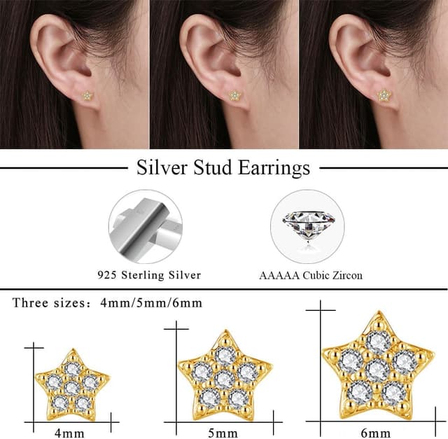 Detalle 2 de Josfeva Ohrringe Silber 925 4/5/6mm