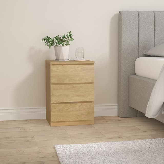 Detalle de VASAGLE KAILYN LET631Y70 comodino con stazione di ricarica, 3 cassetti e presa AC + USB