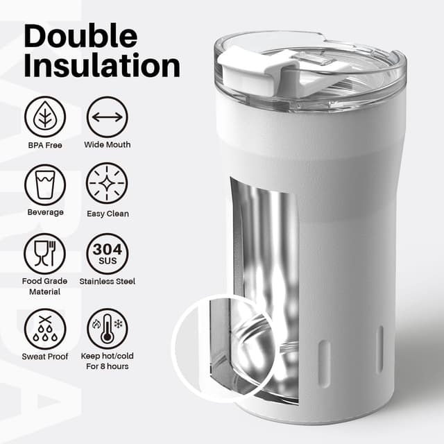 Detalle 2 de SANTECO Thermo Mug ☕ Taza térmica acero inoxidable 350/500ml