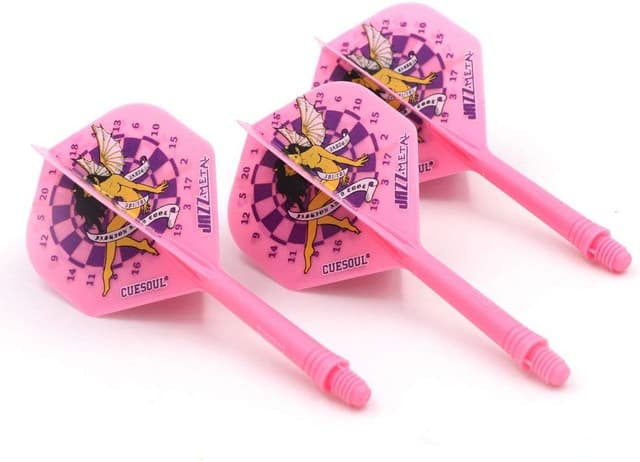 Detalle 2 de CUESOUL : ensemble de 3 fléchettes avec arbre intégré et volants (forme Standard) — Total 69 mm