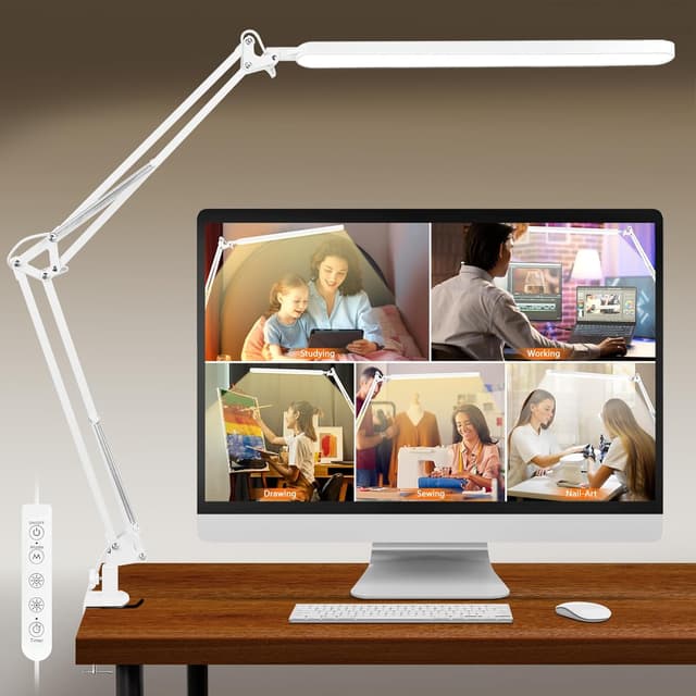 Detalle de BIENSER LED desk lamp with clamp 112 LEDs
