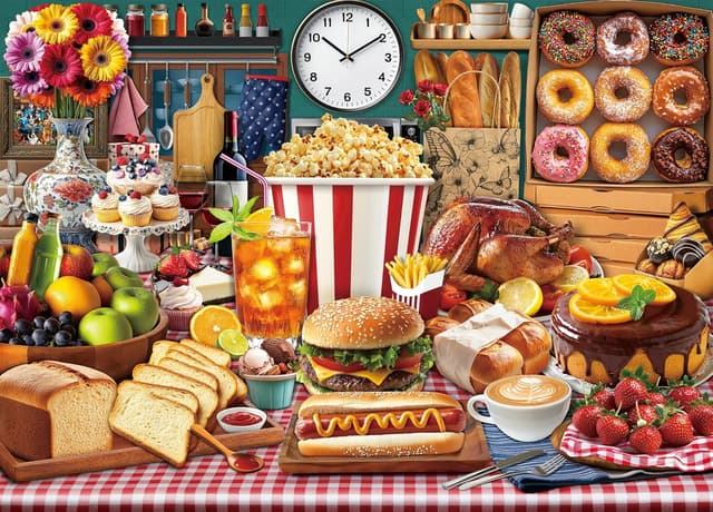 Detalle de HUADADA 1000 Piece Food Feast Puzzle