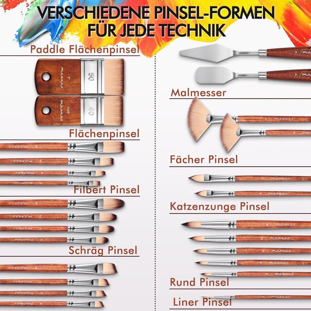 Detalle de Pinselset Acrylfarben 26-teilig für Acryl