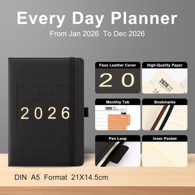 Detalle de Agenda diaria 2026 A5 día por página