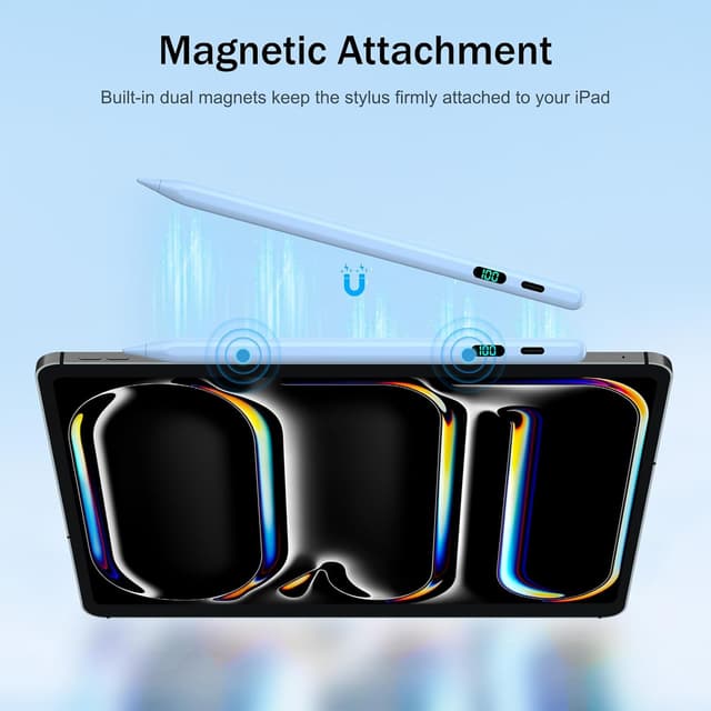 Detalle 2 de FOJOJO Stift für iPad 2025–2018 mit LED-Ladestandsanzeige – Pencil für iPad 11/13, Air, Pro, mini (ohne Druckempfindlichkeit)