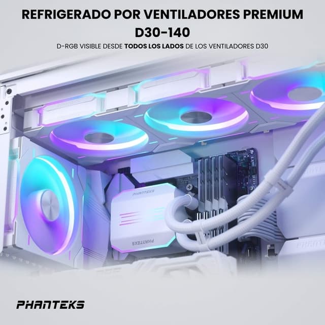 Detalle 2 de Phanteks Glacier One 420D30 Kit de refrigeración líquida 420 mm blanca