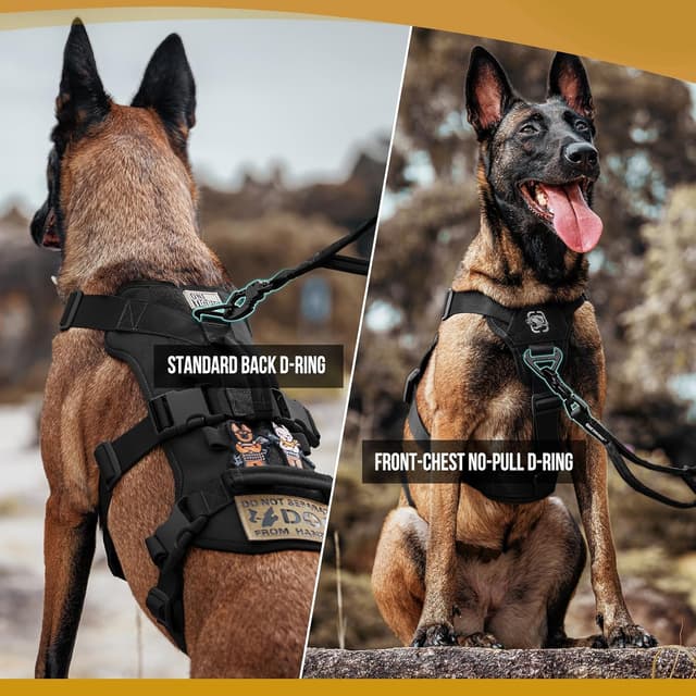 Detalle 1 de OneTigris Escape Proof Dog Harness (No Pull) with Handles – Tactical multi-use support for large dogs, XL, Black
