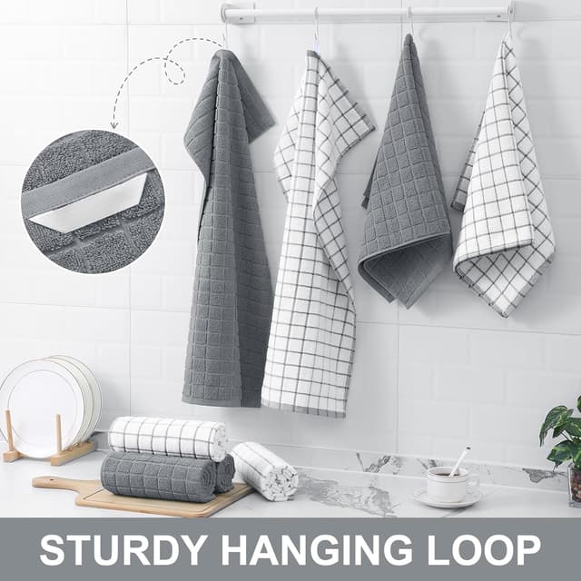 Thumbnail 5 de Homaxy Premium Cotton Kitchen Towels 16" x 28" 6-pack