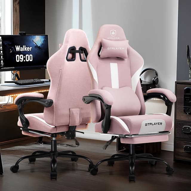 Detalle 2 de GTPLAYER sedia gaming ergonomica rosa