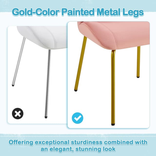 Thumbnail 6 de Yaheetech Silla concha dorada Rosa