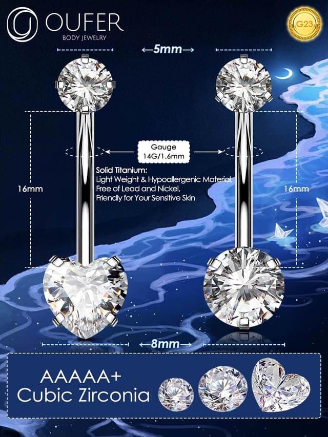 Detalle 2 de OUFER nombril 16 mm titane massif 14 G