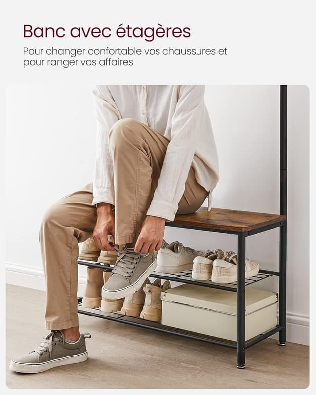 Thumbnail 5 de VASAGLE HSR401B01 Porte-manteau 3-en-1