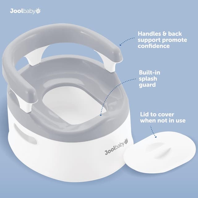 Detalle de Jool Baby Potty Chair for Toddler Toilet Training (Grey) with Splash Guard & Back Support