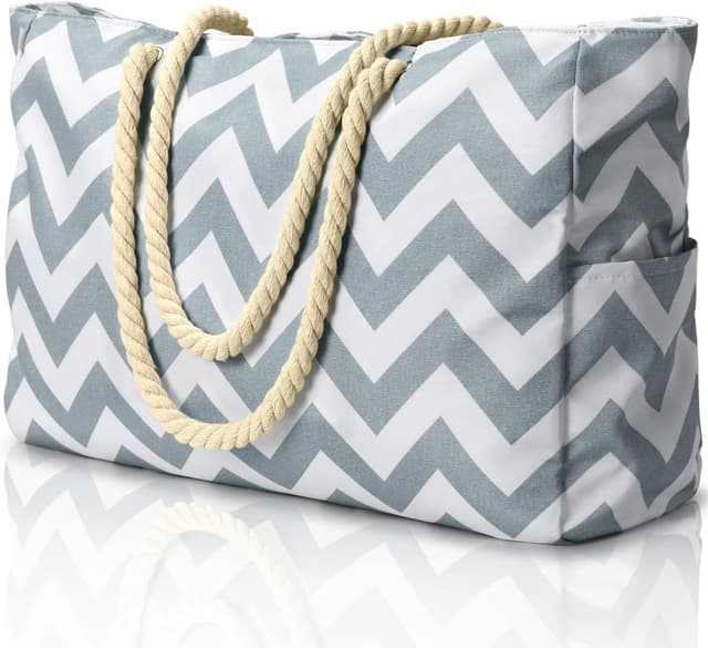 Detalle de oscaurt Strandtasche XXL Familie Shopper Tasche wasserdicht mit Reißverschluss