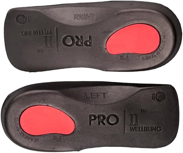 Detalle 2 de PRO 11 Wellbeing 1 Pair of Slim Fit 3/4 Orthotic Insoles with Heel Pad for Plantar Fasciitis (7–8.5 UK, Black)