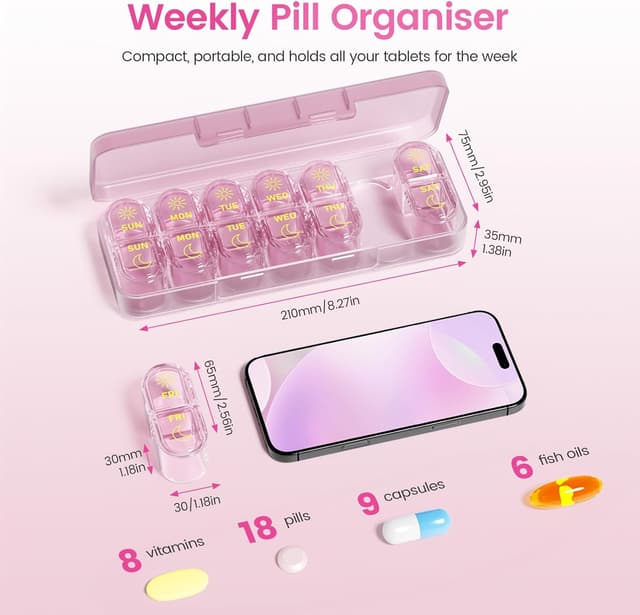 Thumbnail 4 de Daviky Pill Organiser 7-Day AM & PM