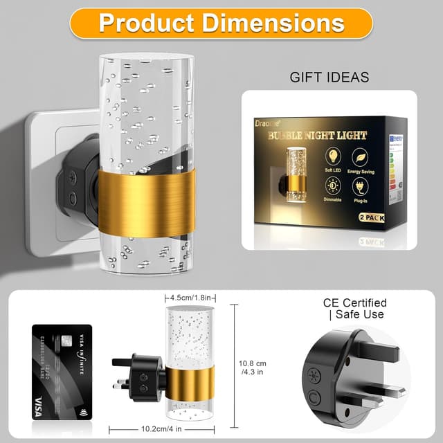 Thumbnail 4 de Night Light Plug in Wall 2 Pack 0-100LM