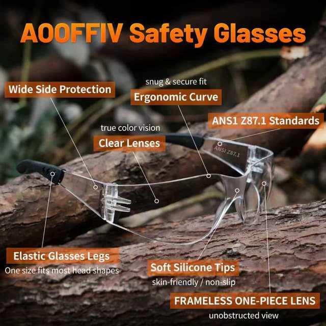 Thumbnail 1 de AOOFFIV Clear Safety Glasses 50-pack 🥽