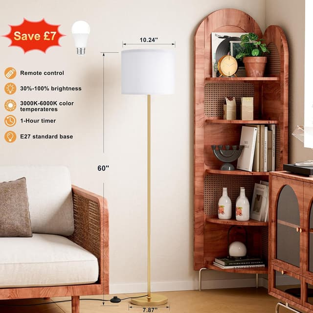 Thumbnail 2 de PreeOtti Gold Standing Lamp