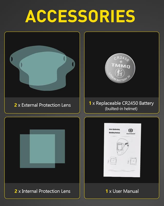 Thumbnail 6 de HXZVOGEN Casco saldatura oscuramento automatico 4 sensori