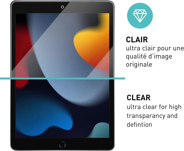 Detalle de smartect Verre Trempé 2 pièces Clear pour iPad 9, 8, 7 (10,2" 2021/2020/2019) – protection écran 9H