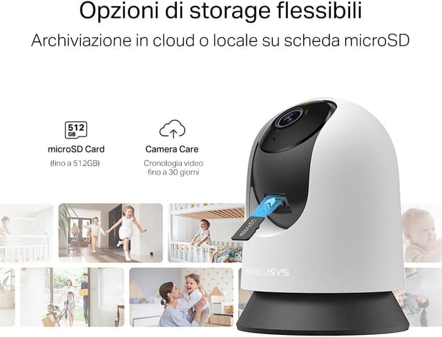 Thumbnail 6 de MERCUSYS MC210 Telecamera Wi‑Fi 3MP 2K con panoramica 360°