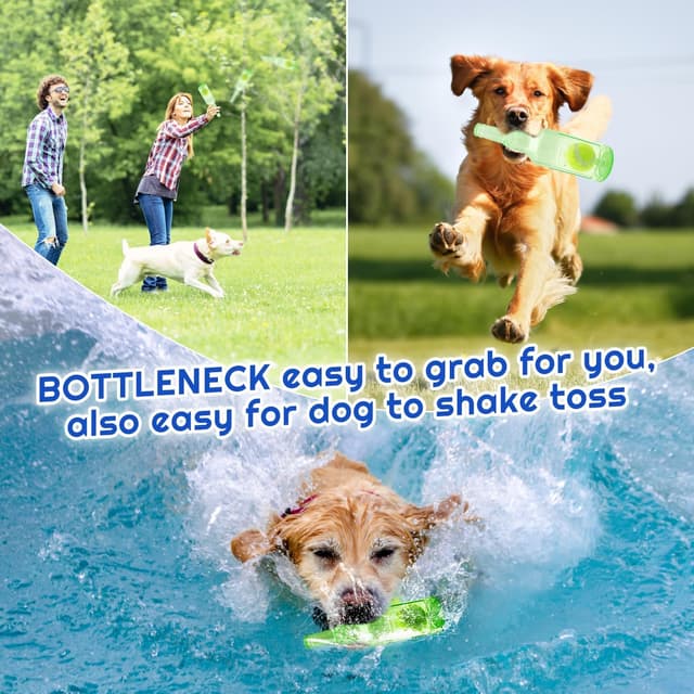 Detalle de DANCOLOR Squeaky Dog Toys Bottle With Tennis Ball – interactive fetch and tug play for puppies and retrievers